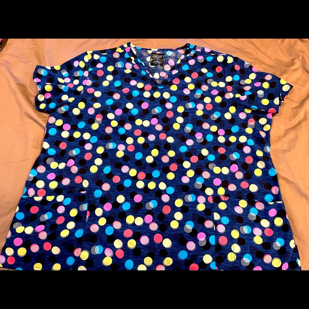 Cherokee scrub top multi color 4xl